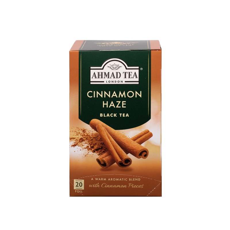 Ahmad Tea Black Tea, Cinnamon Haze Teabags, 20 Ct (Pack Of 1) - Caffeinated & Sugar-Free