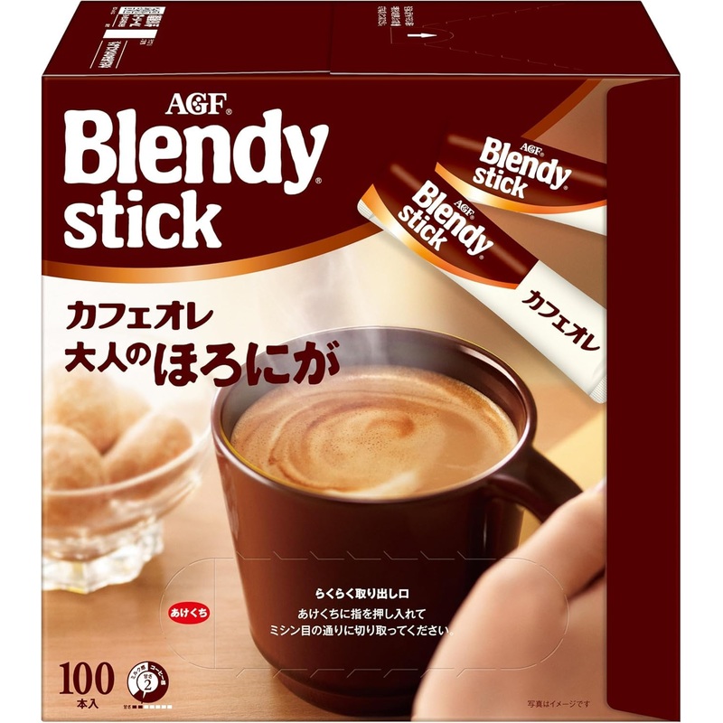 Blendy Agf Coffee Blendy Stick Cafe Au Lait Bitter 100 Serves