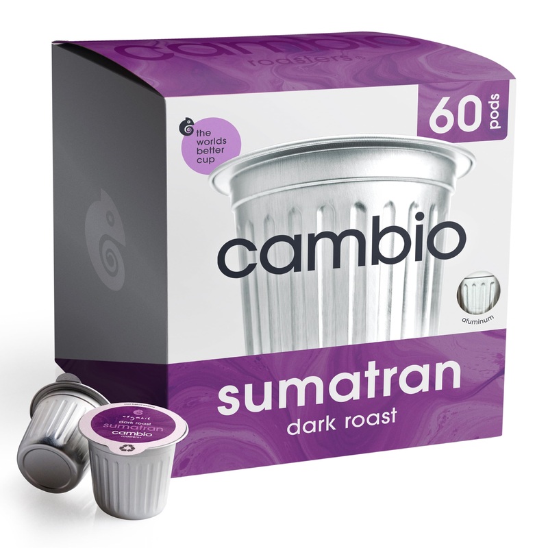 Cambio Roasters Sumatran Keurig Organic Coffee K Cups, Only Aluminum Keurig Coffee Pods With Organic Beans, More Flavor & Longer