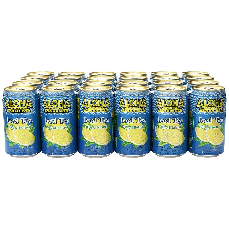 Case Of 24 - Aloha Maid 100% All Natural Juice Drink, Make In Hawaii (Lemon Iced Tea)