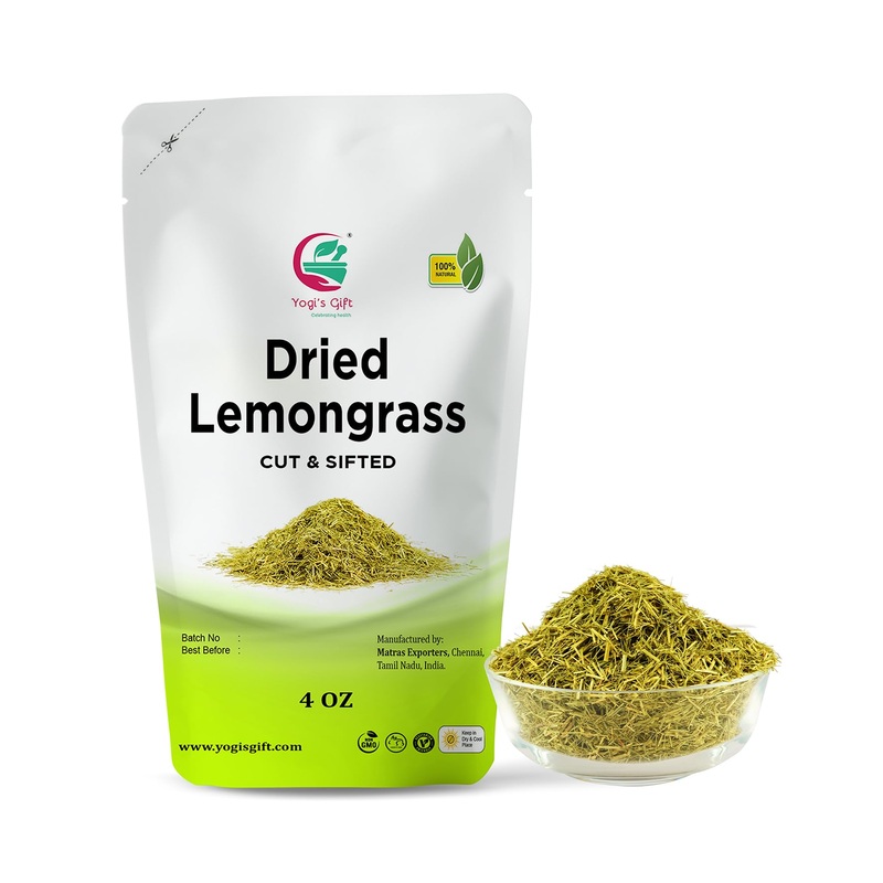 Dried Lemongrass 4 Oz | Cut And Sifted Loose Leaf | Aroma Rich Lemon Grass | By Yogi'S Gift