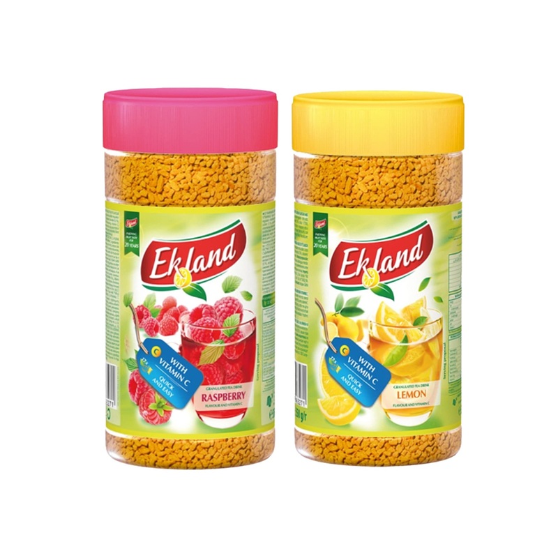 Ekoland Instant Granulated Tea Lemon & Raspberry, Iced Tea Mix 350G(12Oz) 2Pack