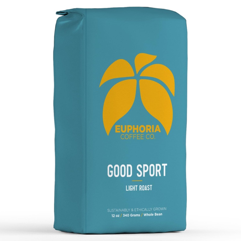 Euphoria Coffee Co. Good Sport Whole Bean Coffee - Light Roast | 12Oz Bag (1 Pack)
