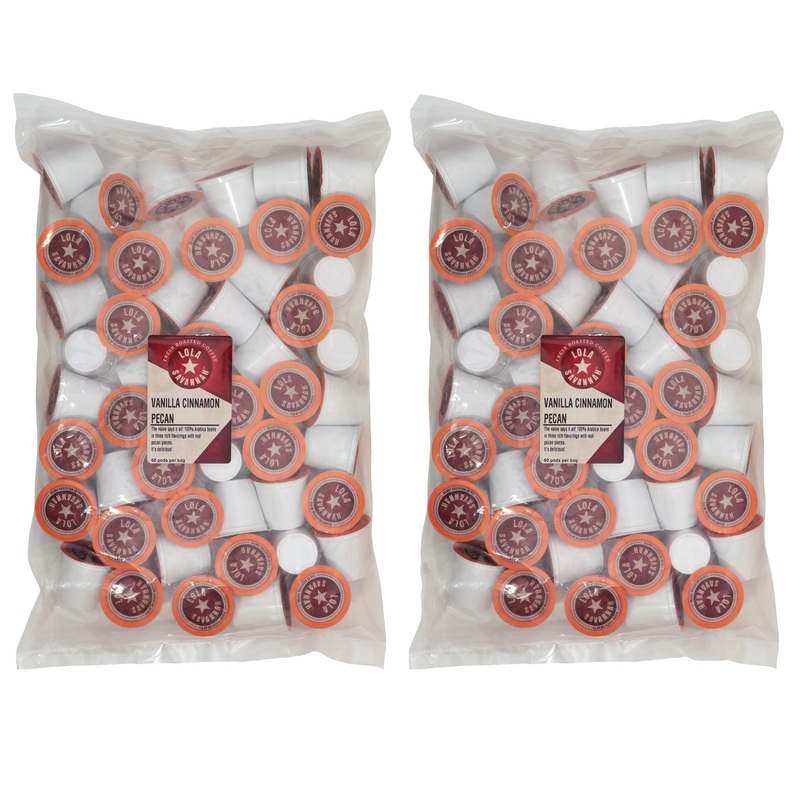 Lola Savannah Vanilla Cinnamon Pecan Caffeinated Coffee Pods Flavored Coffee In Pod Shaped Containers, 100 Count