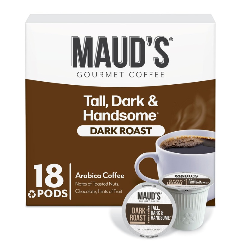 Maud'S Dark Roast Coffee Pods, 18Ct, Recyclable Single Serve Pods - 100% Arabica Coffee, Compatible With Keurig K Cups Maker