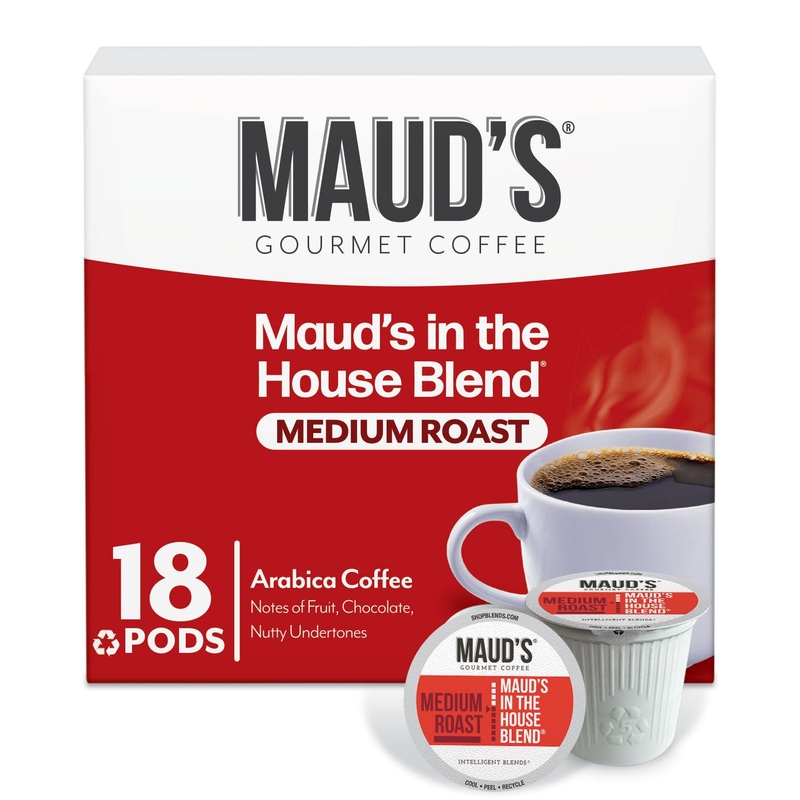 Maud'S Medium Roast Coffee Pods, 18 Ct, Recyclable Single Serve Pods - 100% Arabica Coffee, Compatible With Keurig K Cups Maker