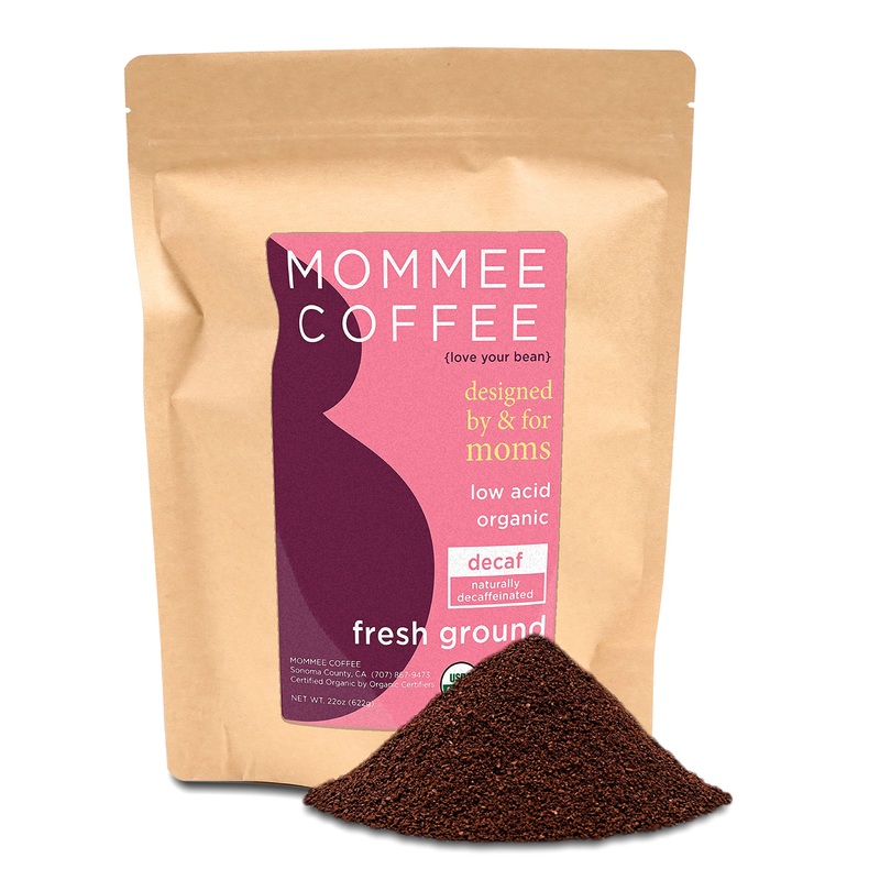 Mommee Coffee - Decaf | Low Acid, Organic, Fair Trade, Water Processed | Ground, 22 Oz.