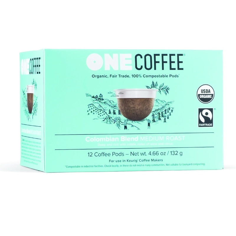 Onecoffee Organic Colombian Blend 12 Count Single Serve Coffee 100% Compostable K Cup For Keurig Machines