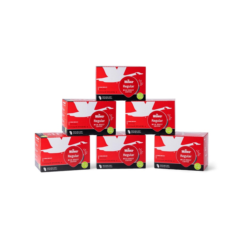 Wawa Regular Mild Roast Coffee Pods - 6 Boxes (72 Count) - Perfect for Single Serve Brewing