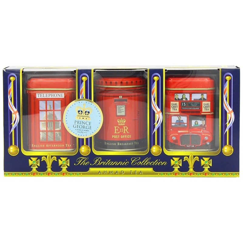 Ahmad Tea Britannia Collection, Loose Tea, Three Variety Flavors, 3 Count Box Of 0.88 Ounce Tin