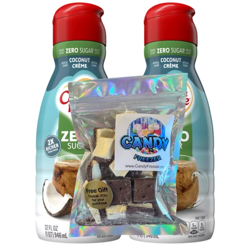 Candy Freezer Rich & Creamy Flavor Liquid Coffee Creamer Sugar Free Pack Of 2 With Candy Freezer 1 Oz. Freeze Dried Ice Cream Bi