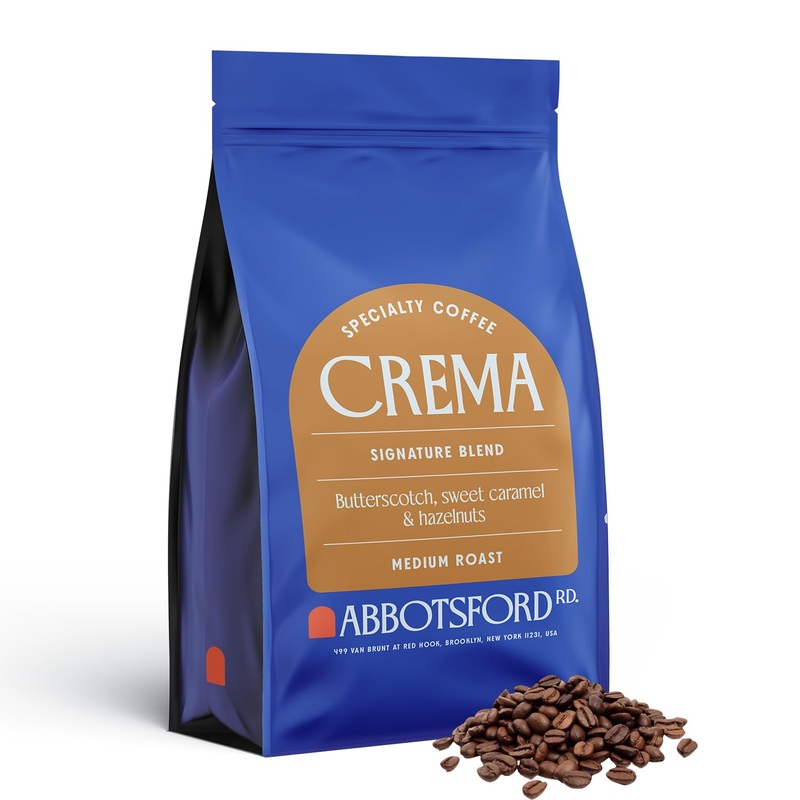 Crema Coffee Whole Bean, Medium Roast Coffee Beans, Signature Blend With Butterscotch, Sweet Caramel & Hazelnut Flavors, 35.2 Oz