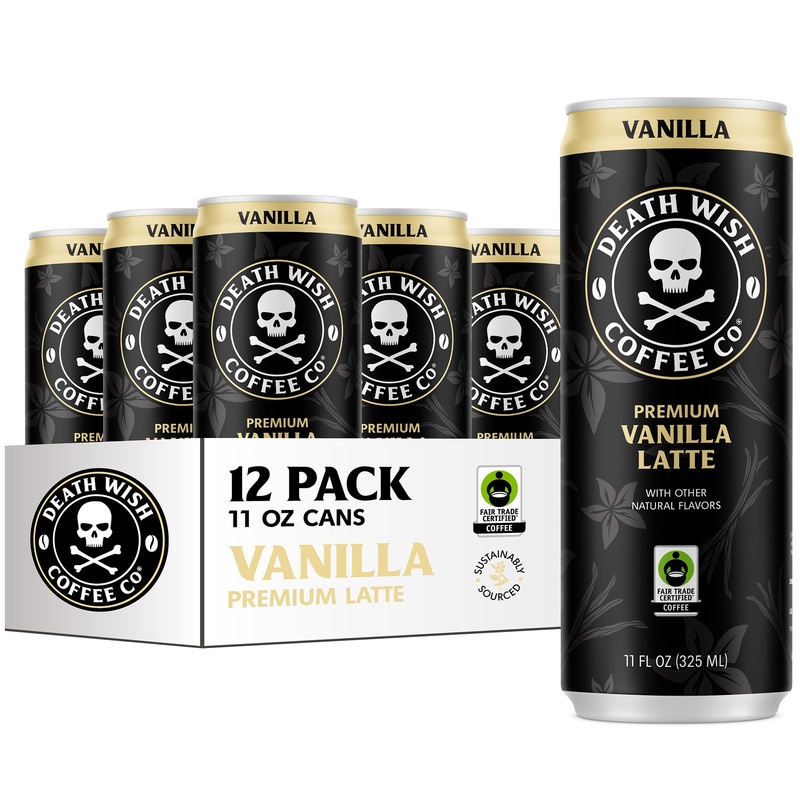 Death Wish Coffee, Iced Coffee Cold Brew, Fair Trade (Vanilla Latte)