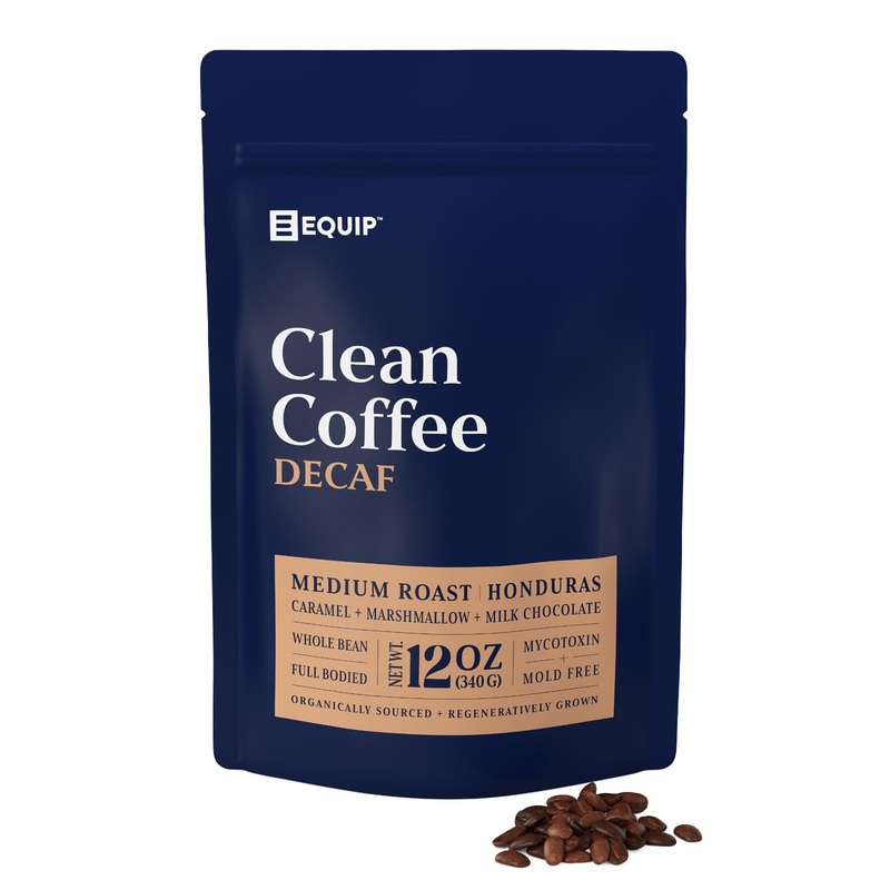 Equip Foods Decaf Clean Coffee | Gold Standard, Certified Organic, Fair Trade, Regenerative | Medium Roast, Whole Bean, Honduras