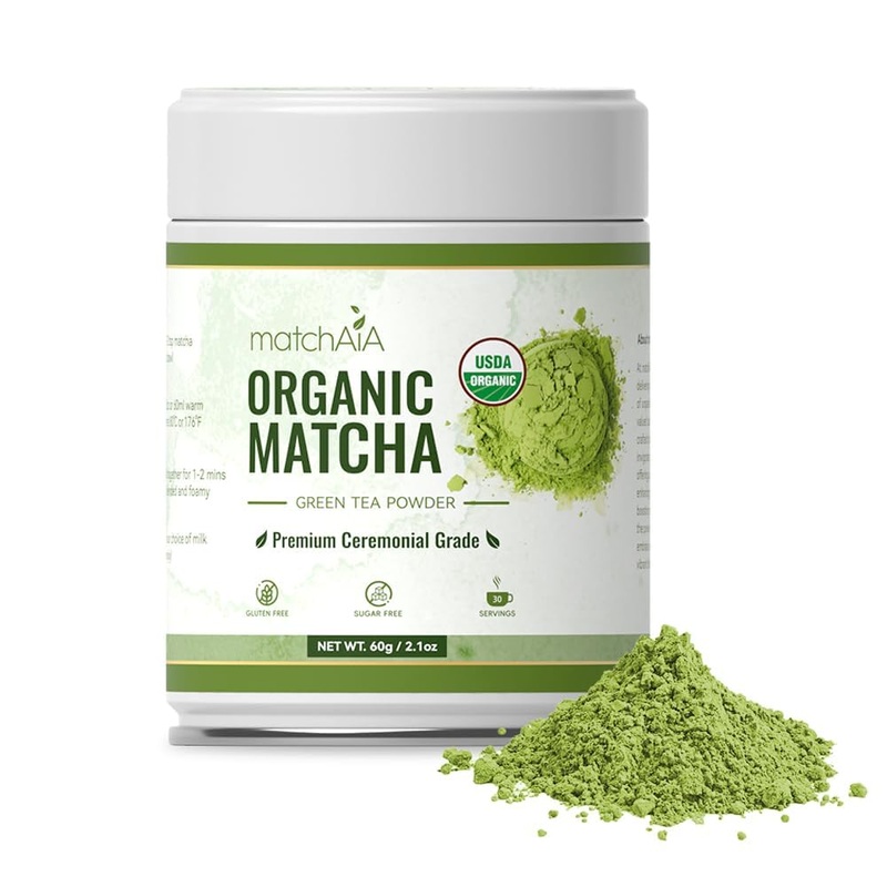 Matchaia Premium Ceremonial Grade, Usda-Certified Organic Matcha, 100% Pure Green Tea Powder, First Spring Harvest, Sugar Free,