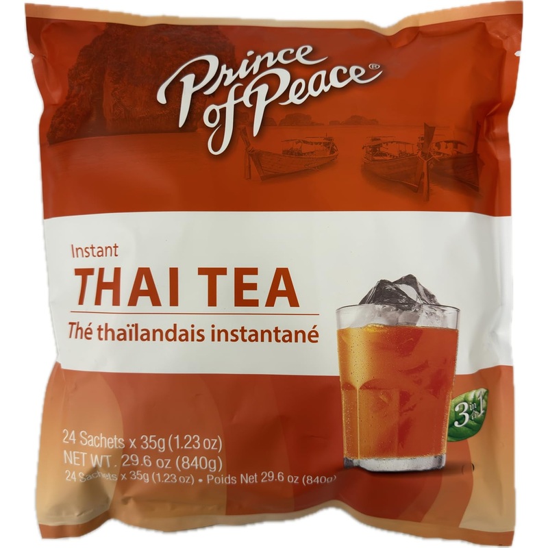 Prince Of Peace 3 In 1 Instant Thai Tea Beverage, 24 Sachets Value Size - Instant Hot Or Cold Beverage - Easy To Brew - Made Wit