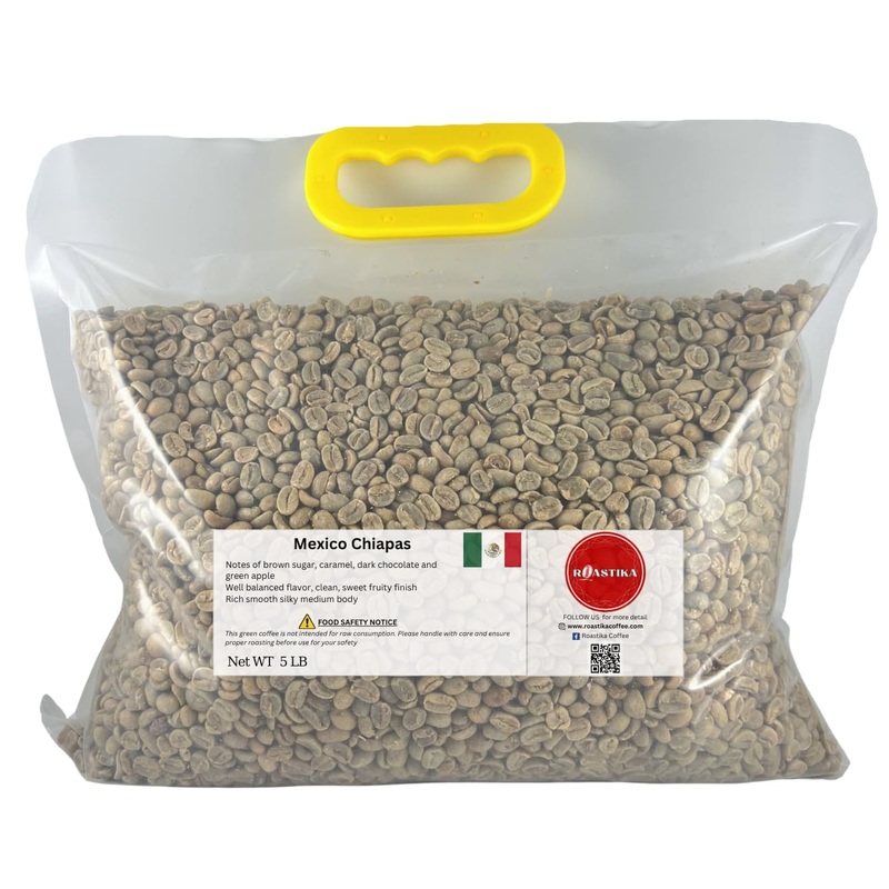 Roastika - Premium Green Coffee Bean - Unroasted Coffee Bean - 5Lb Single Origin - Mexico Chiapas Hg Ep