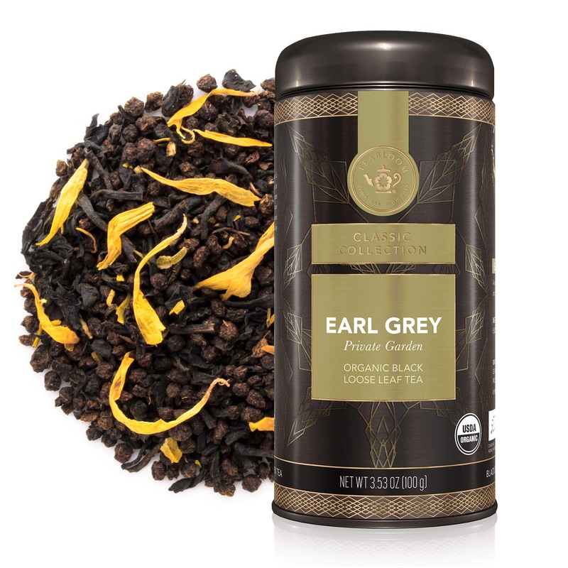 Teabloom Organic Black Tea, Earl Grey Private Garden Loose Leaf Tea, Classic Assam Whole Leaf Blend, Usda Certified Organic, Kos