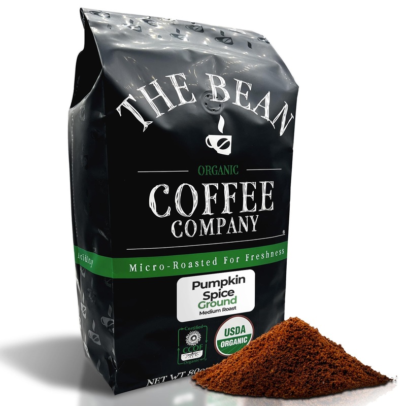 The Bean Organic Coffee Company Pumpkin Spice, Medium Roast, Ground Coffee, 5-Pound Bag, Caf   Molido Tostado Org  Nico