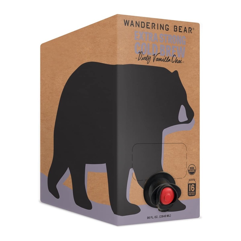 Wandering Bear Extra Strong Organic Vanilla Chai Cold Brew Coffee On Tap, Iced Coffee, 96 Fl Oz - Smooth, Unsweetened, Shelf-Sta