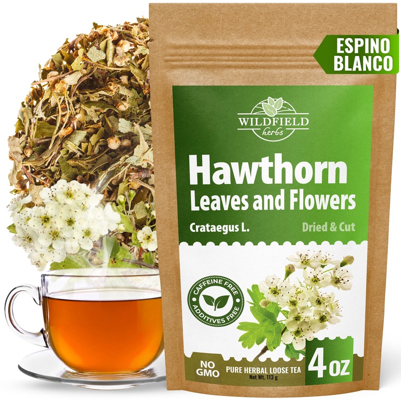 4 Oz. Hawthorn Tea Hawthorne Leaf Flower Herbal Tea (Crataegus) - 113G Hawthorn Leaves & Flower Herb Espino Blanco Hojas