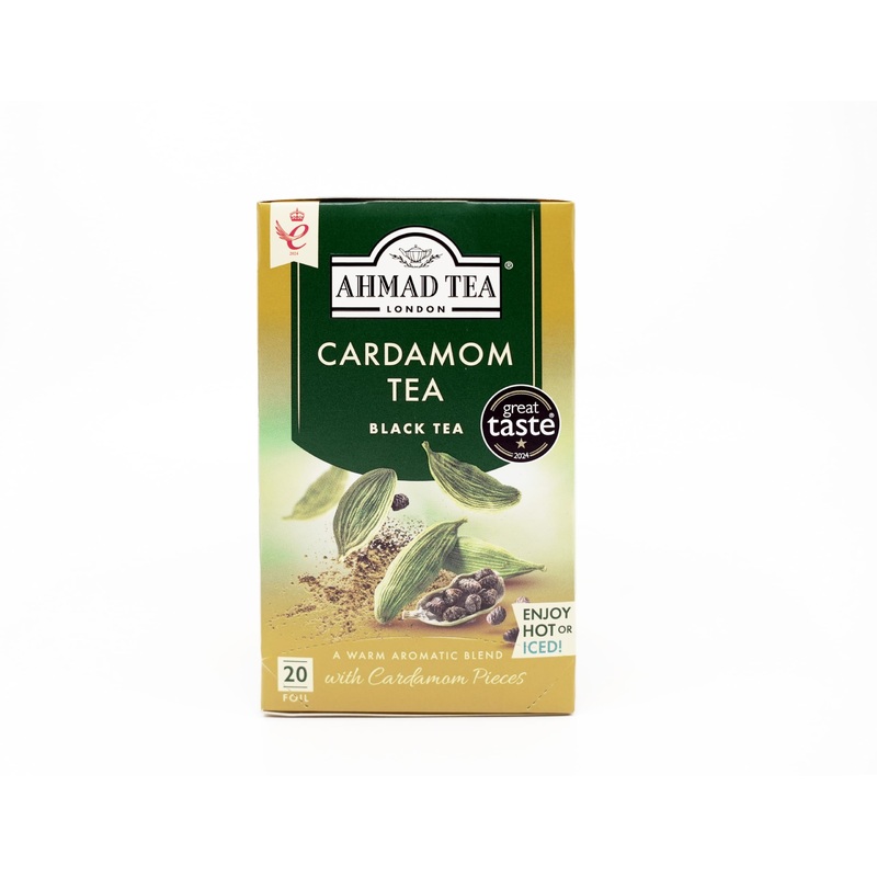 Ahmad Tea Black Tea, Cardamom Teabags, 20 Ct (Pack Of 1) - Caffeinated & Sugar-Free