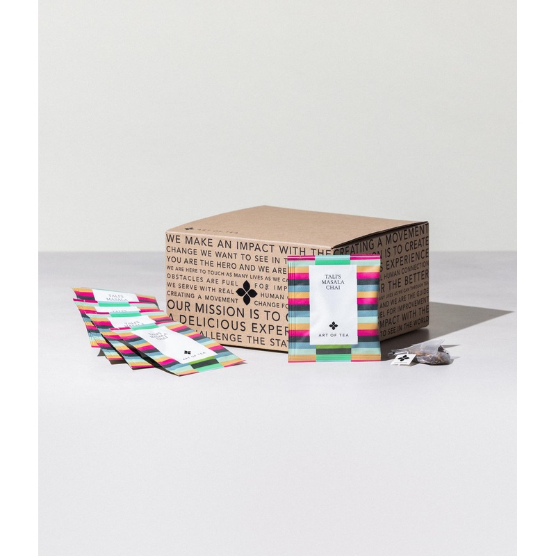 Art Of Tea | Talis Masala Chai | 50 Eco Friendly Pyramid Chai Tea Bags Sachet