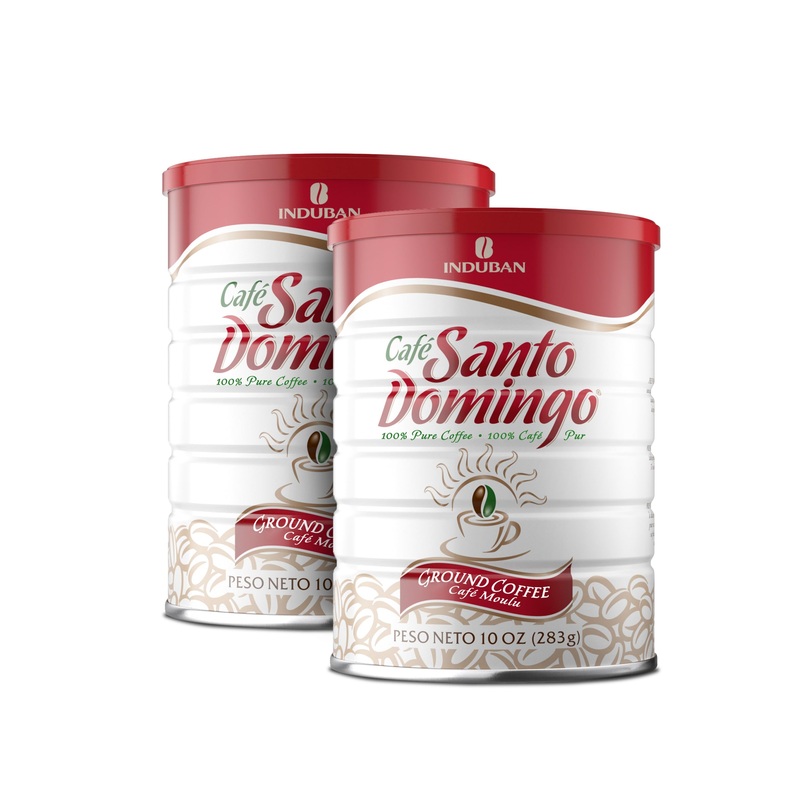 Caf Santo Domingo Ground Coffee, Medium Roast, 10 oz Can - Dominican Republic, Pack of 2