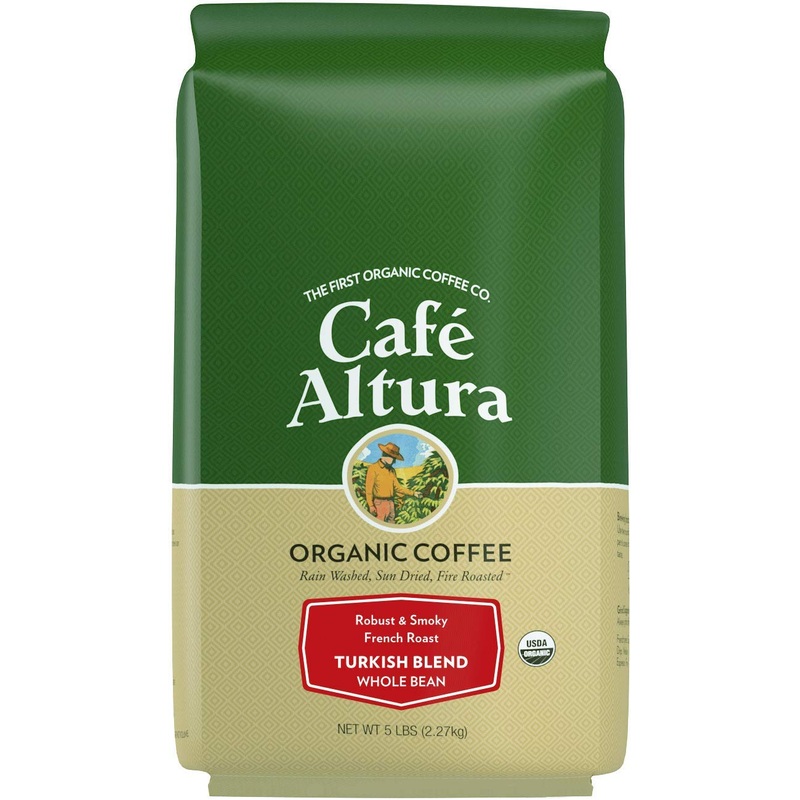 Cafe Altura Whole Bean Organic Coffee, Espresso, 5 Pound, Turkish (Packaging May Vary)