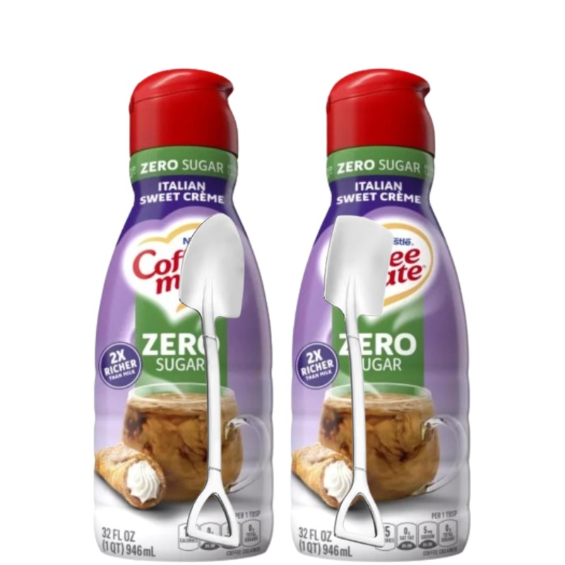 Candy Freezer Liquid Coffee Creamer -Al Rich & Creamy Flavor Sugar Free 32 Fl Oz. Pack Of 2 (Two) Bottles Includes Candy