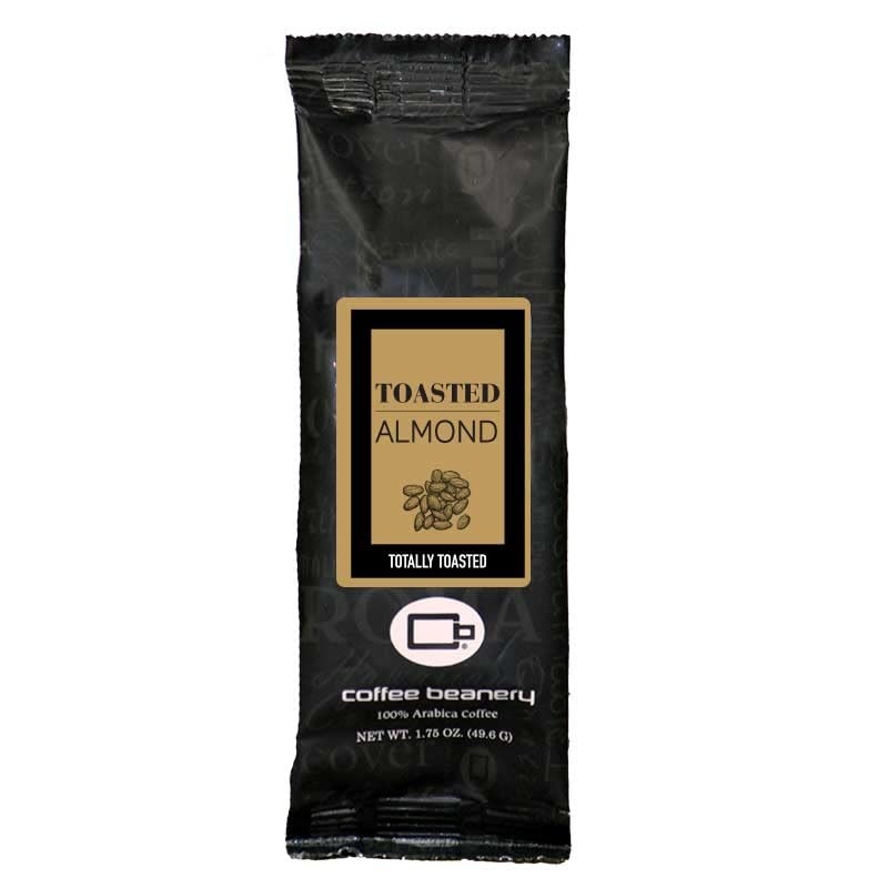 Coffee Beanery Toasted Almond Flavored Coffee, 1-1.75Oz Try Me Size Coffee Sampler, Light-Medium Roast