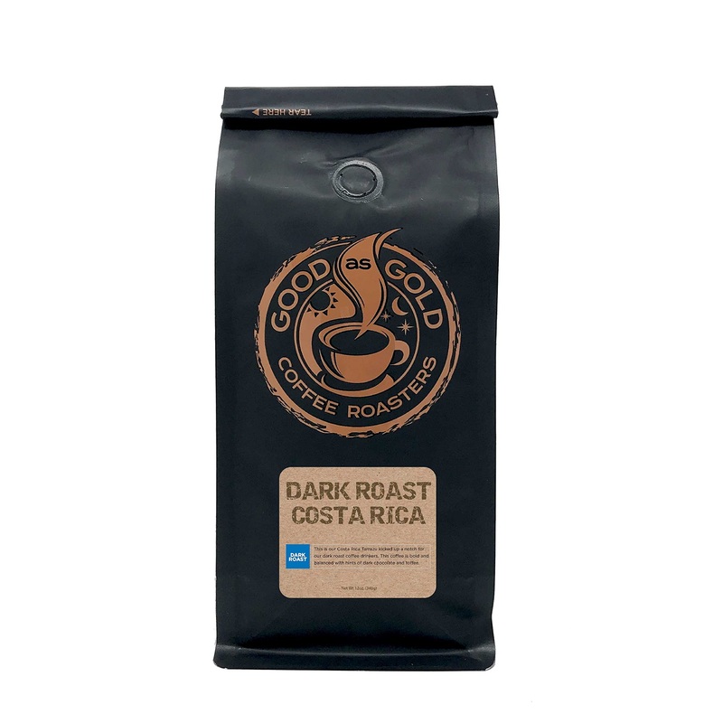 Costa Rica Tarrazu Dark Roast Coffee Beans (12Oz), Dark Roast, Good As Gold Coffee Roasters