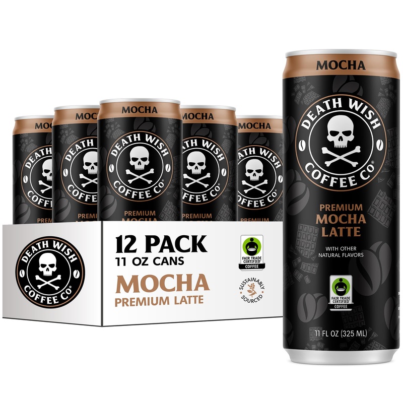 Death Wish Coffee, Iced Coffee Cold Brew, Fair Trade (Mocha Latte)