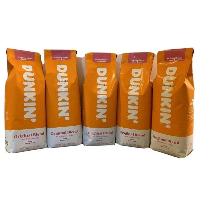 Dunkin' Donuts - Whole Bean - Original Blend (1Lb Pack Of 5)