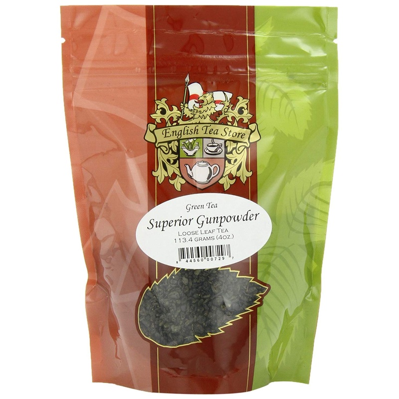 English Tea Store Loose Leaf, Superior Gunpowder Green Tea Pouches, 4 Ounce