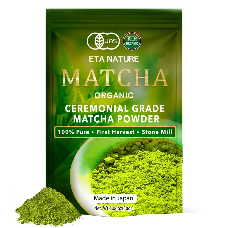 Etanature Premium Ceremonial Grade Matcha Powder - Matcha Green Tea Powder For Metabolism, Brain And Sleep - Jas Certified Match