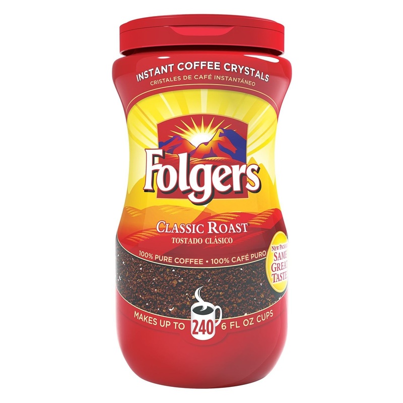 Folgers Coffee Classic Roast 100% Pure Instant 16Oz (Pack Of 2)