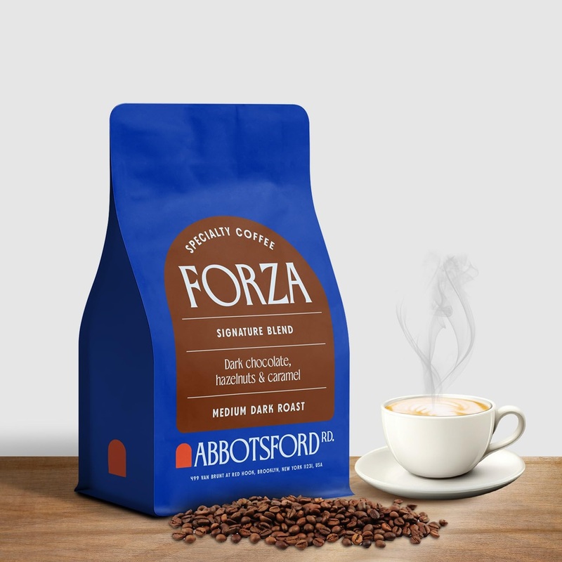 Forza Whole Bean Coffee, Medium Dark Roast Coffee Beans Bold Flavor With Dark Chocolate, Hazelnuts & Caramel, 12 Oz Specialty Be
