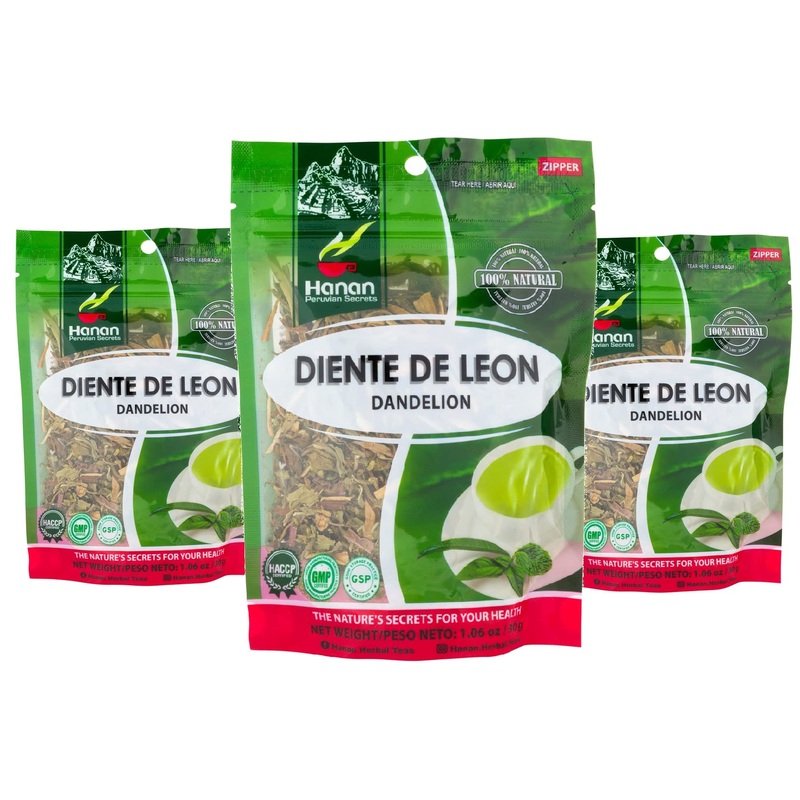 Hanan Dandelion Loose Herb Tea 3.2Oz (90G Diente De Leon) - Pack Of 3 Pouches With 30 Grams Each Of All-Natural Dandelion Root F