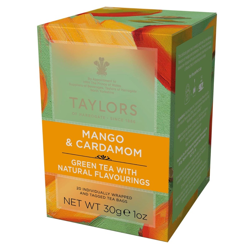 Taylors Of Harrogate Mango & Cardamom Green Tea, 20 Teabags (Pack Of 6)