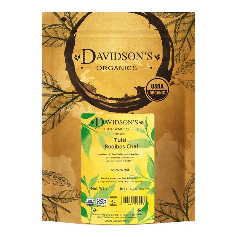 Davidson'S Organics, Tulsi Rooibos Chai, Loose Leaf Tea, 16-Ounce Bag