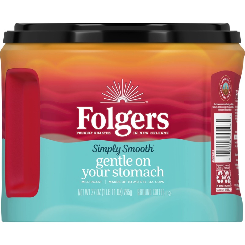 Folgers Simply Smooth Ground Coffee, 27 Ounce, 6 Count