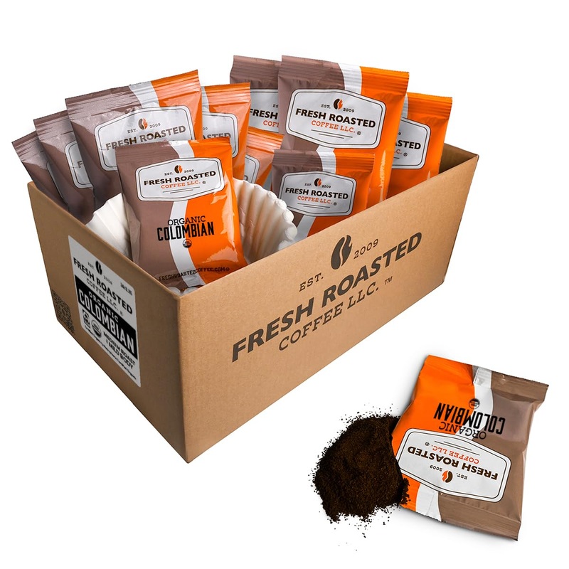 Fresh Roasted Coffee, Organic Colombian, Pre-Ground Fractional Packs, 2.25 Ounce, 36 Count