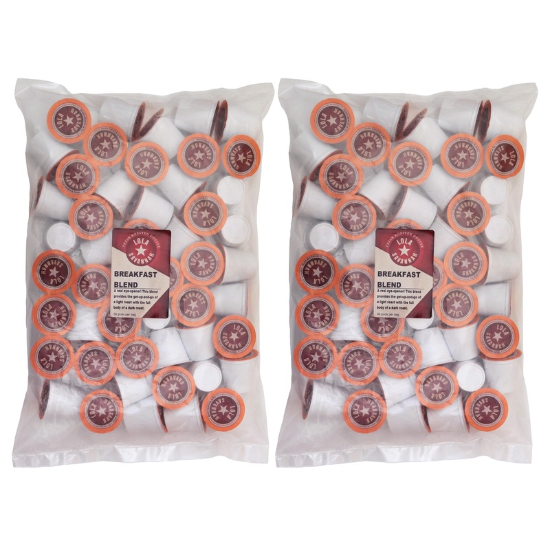 Lola Savannah Breakfast Blend Caffeinated Coffee Pods Flavored Coffee In Pod Shaped Containers, 100 Count