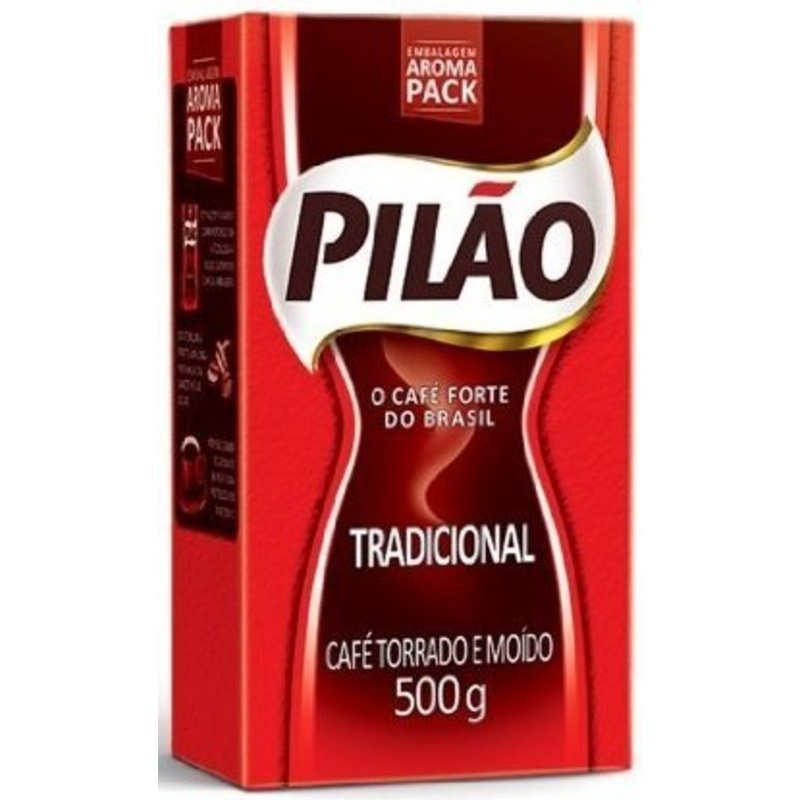 Pilao Coffee Traditional Roast And Ground- Caf   Torrado E Mo  Do - 17.60Oz. (500G)(Pack Of 4)