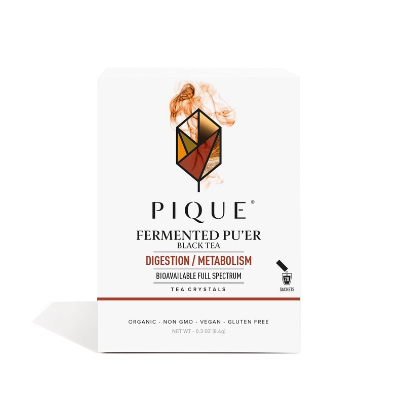 PIQUE Organic Fermented Black Pu'er Tea - 28 Count Pack - Supports Healthy Metabolism & Digestion