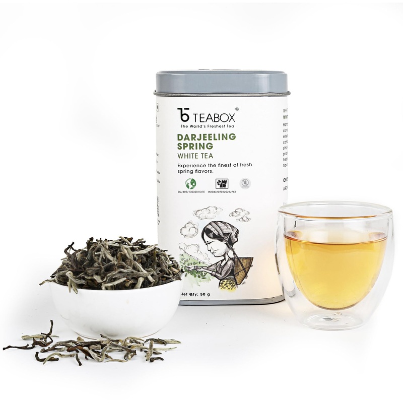 Teabox Premium Fresh High Grown Darjeeling Special Spring White Tea | White Tea Blend Of Floral-Fruity Aromas And A Silken Textu