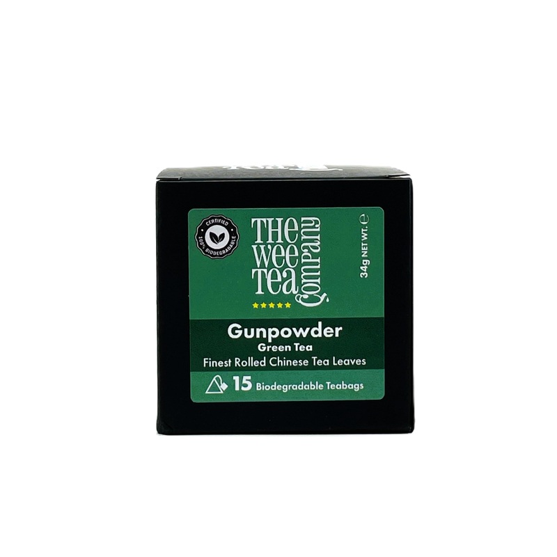 The Wee Tea Company Gunpowder Green Tea - Imported From Scotland 15 Biodegradable Teabags, Premium Hand-Blended