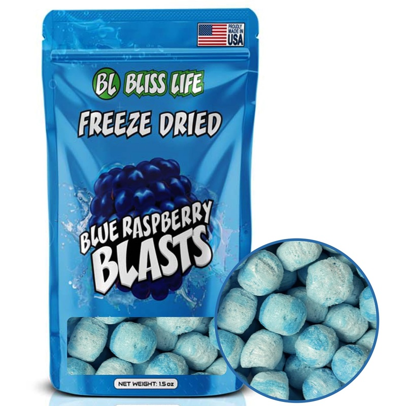 Bliss Life Blue Raspberry Blast Freeze Dried Berry Fruit Candy From Tiktok, Asmr Crunchy Candy, Spicy Sweet And Sour Kids Snacks