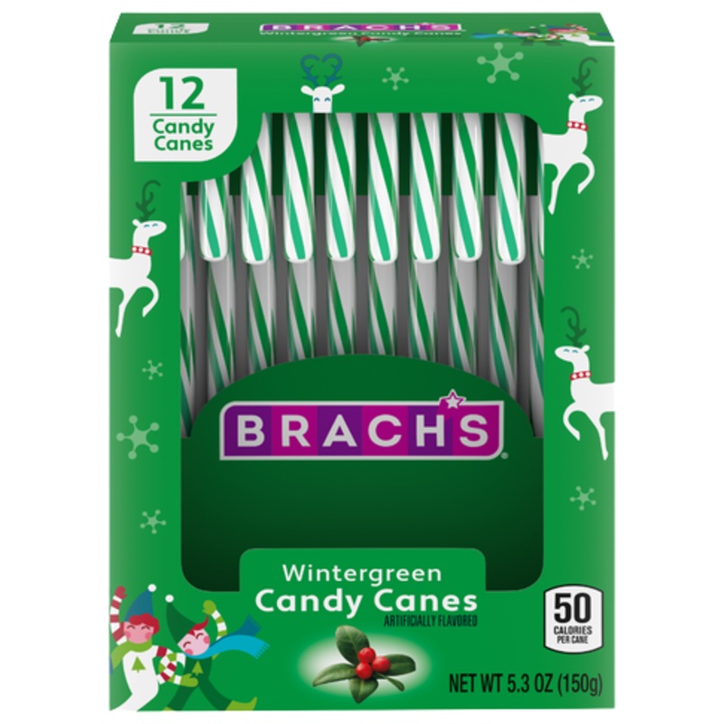 Brach's Wintergreen Candy Canes 12 Count Box 5.3 oz.